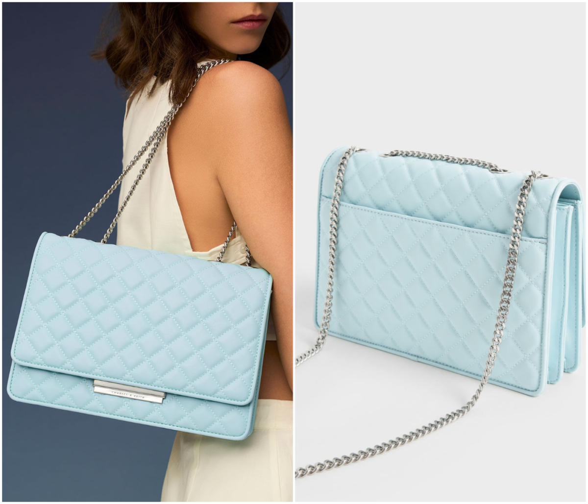 2、Double Chain Handle Quilted Bag