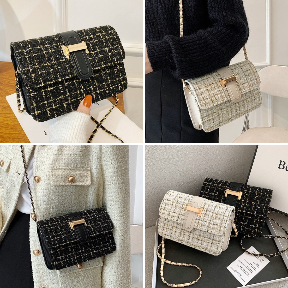 3、小香风斜挎链条包