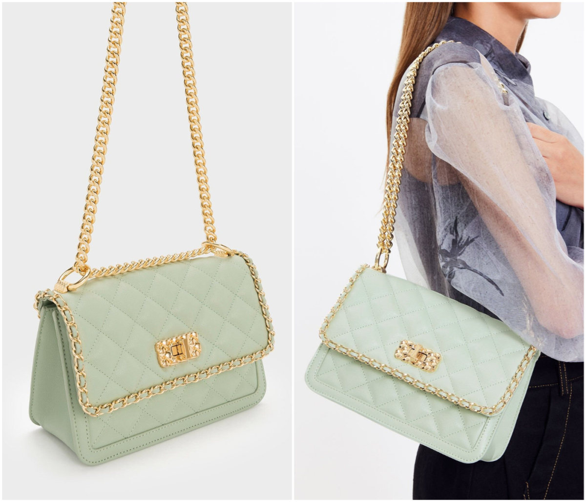 5、Micaela Quilted Braided Chain Bag