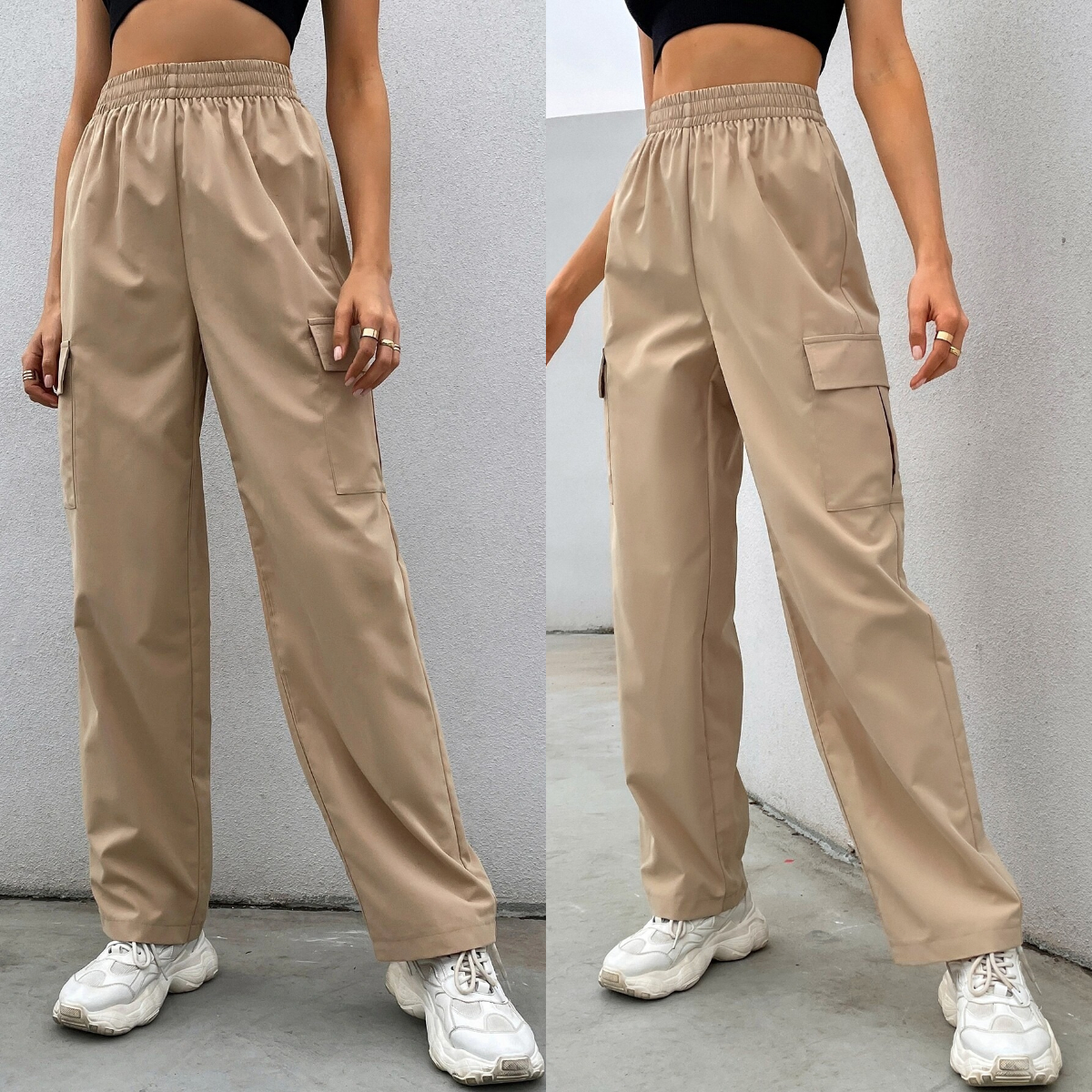 4、SHEIN EZwear Flap Pocket Cargo Pants