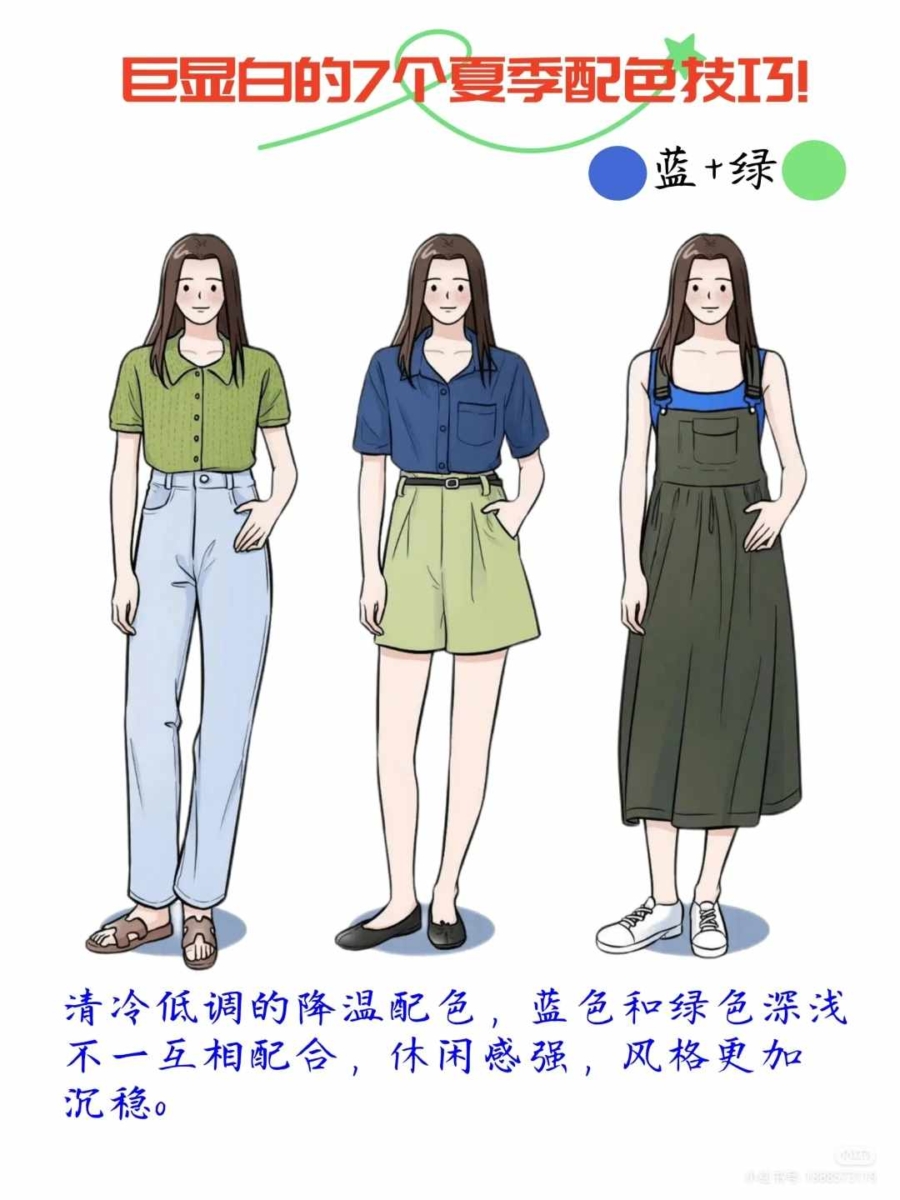 2、蓝+绿「配色技巧」