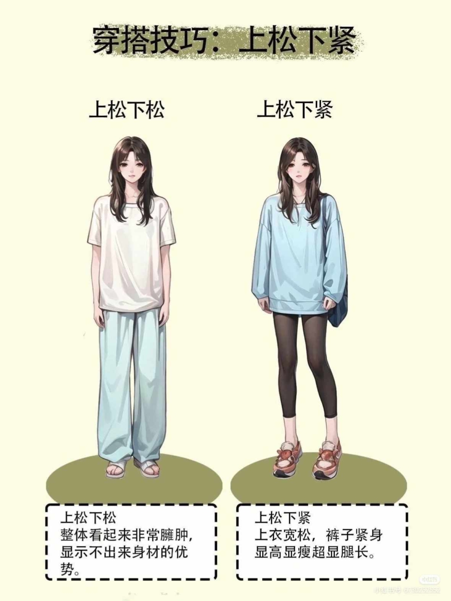 穿搭技巧三：上松下紧