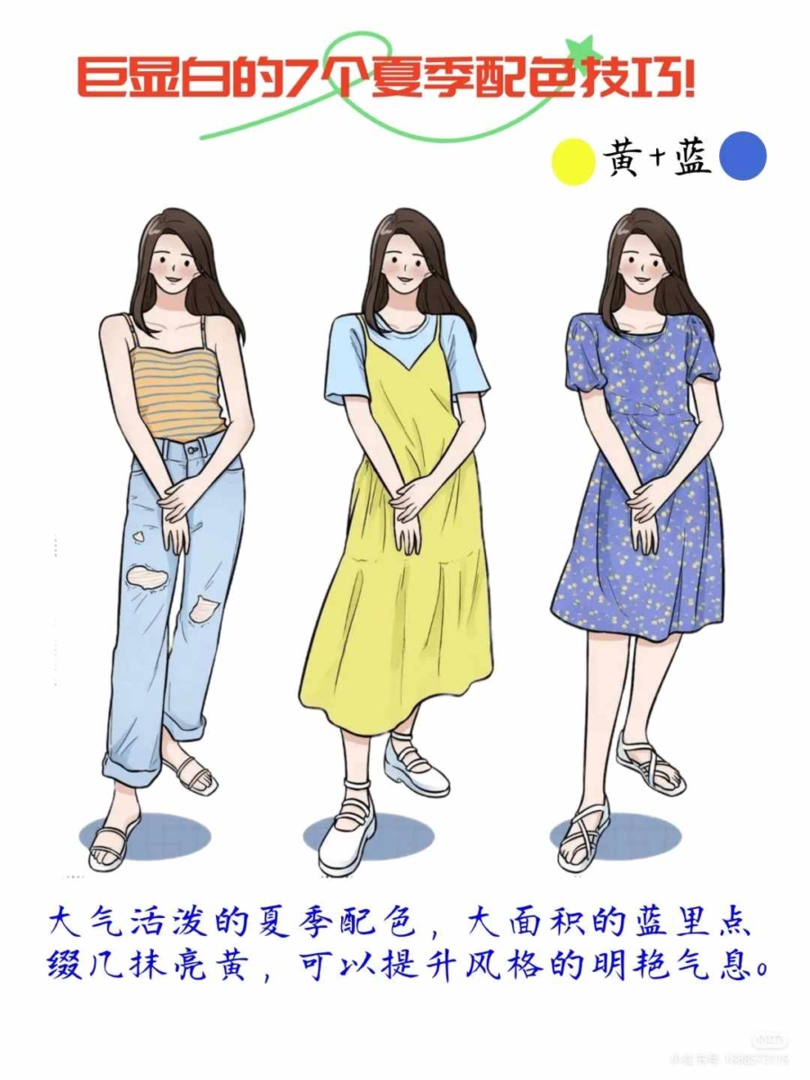 4、黄+蓝「配色技巧」