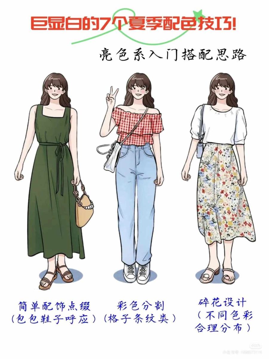 1、亮色系「入门搭配思路」