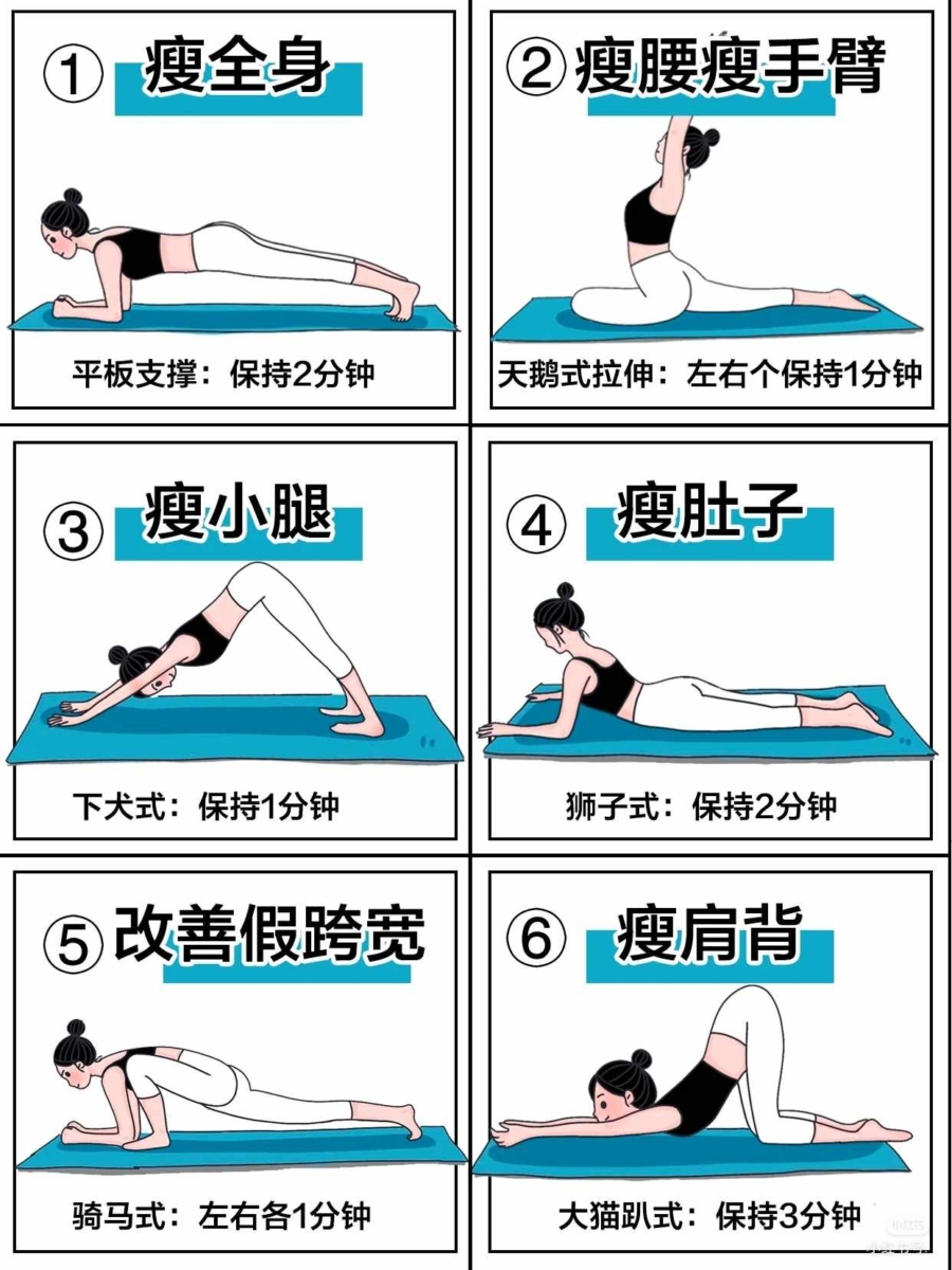 6个瑜伽体式「瘦全身运动」