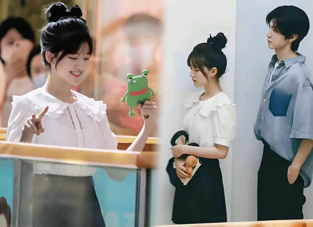 5、桑稚同款「衬衫」+「黑色半身裙」