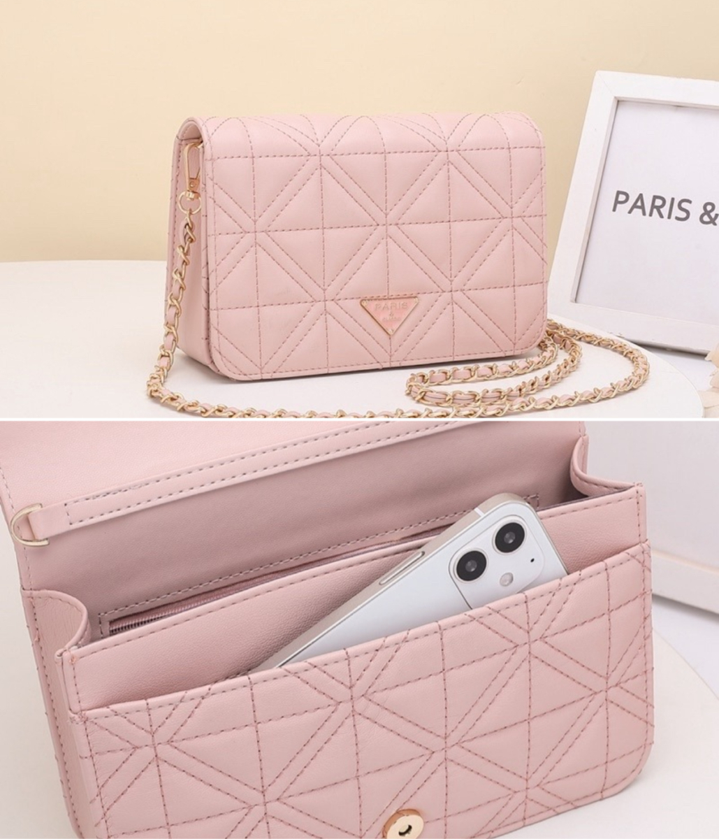 2、大气菱格纹链条包