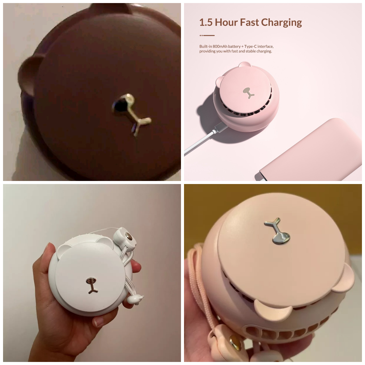 7、可爱小熊无叶风扇