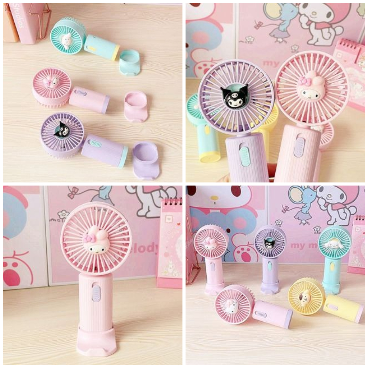 8、三丽鸥手持式台面风扇