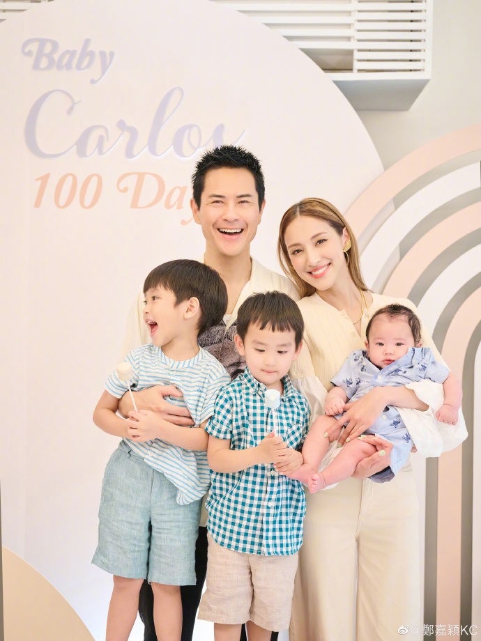 郑嘉颖、陈凯琳一家五口