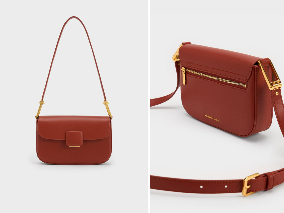 7、Koa Square Push-Lock Shoulder Bag