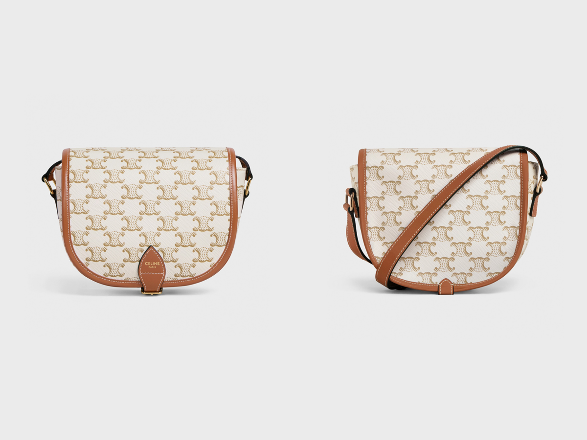 5、MEDIUM FOLCO BAG IN TRIOMPHE CANVAS AND CALFSKIN