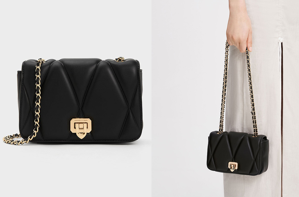 4、Arwen Quilted Shoulder Bag - Black