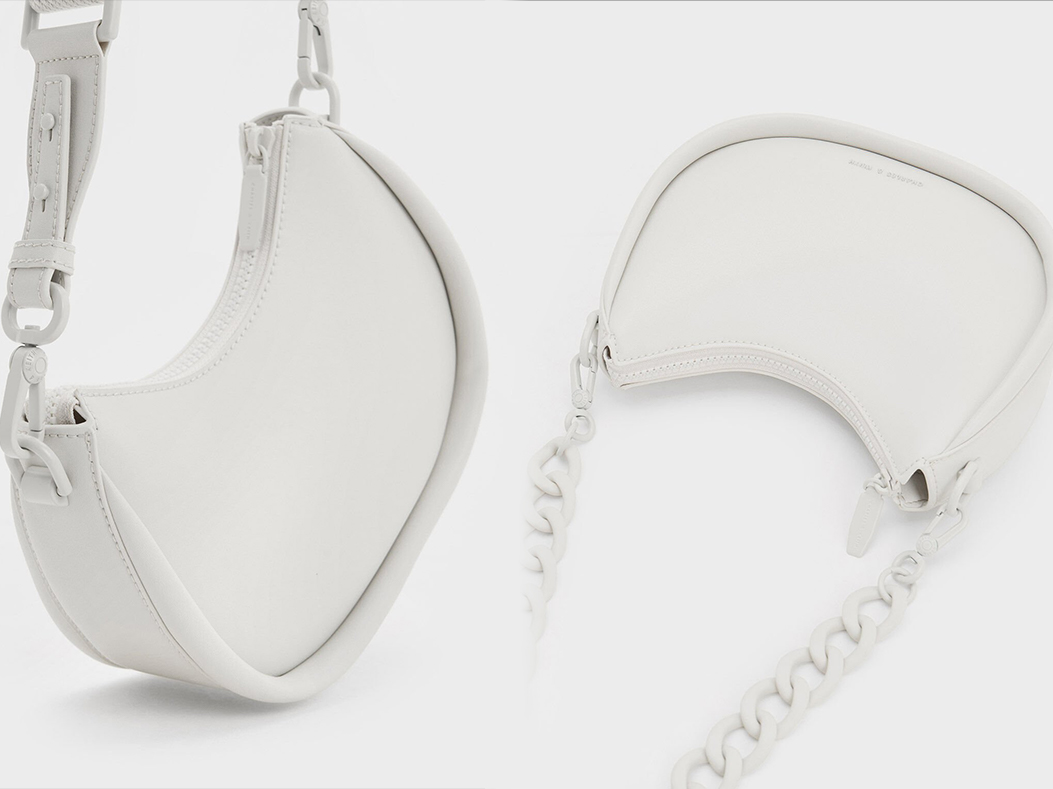 6、Lana Curved Shoulder Bag - White
