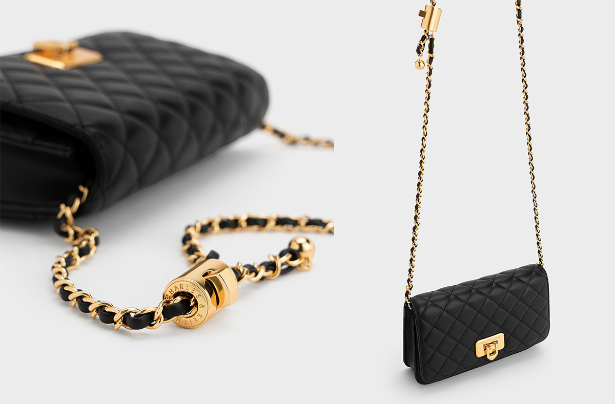 5、Cressida Quilted Push-Lock Clutch - Black