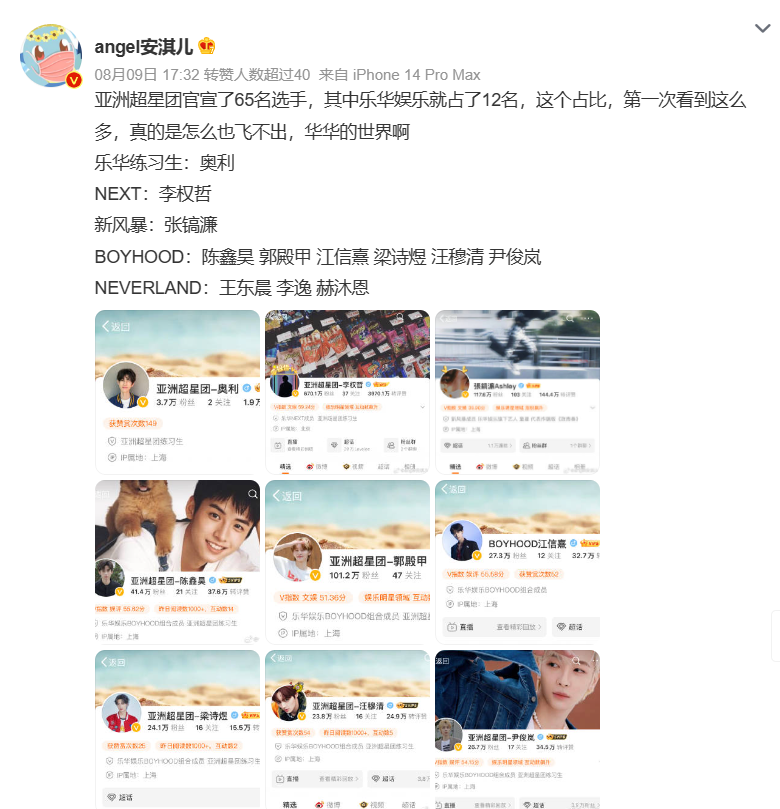 12 名练习生来自”乐华“