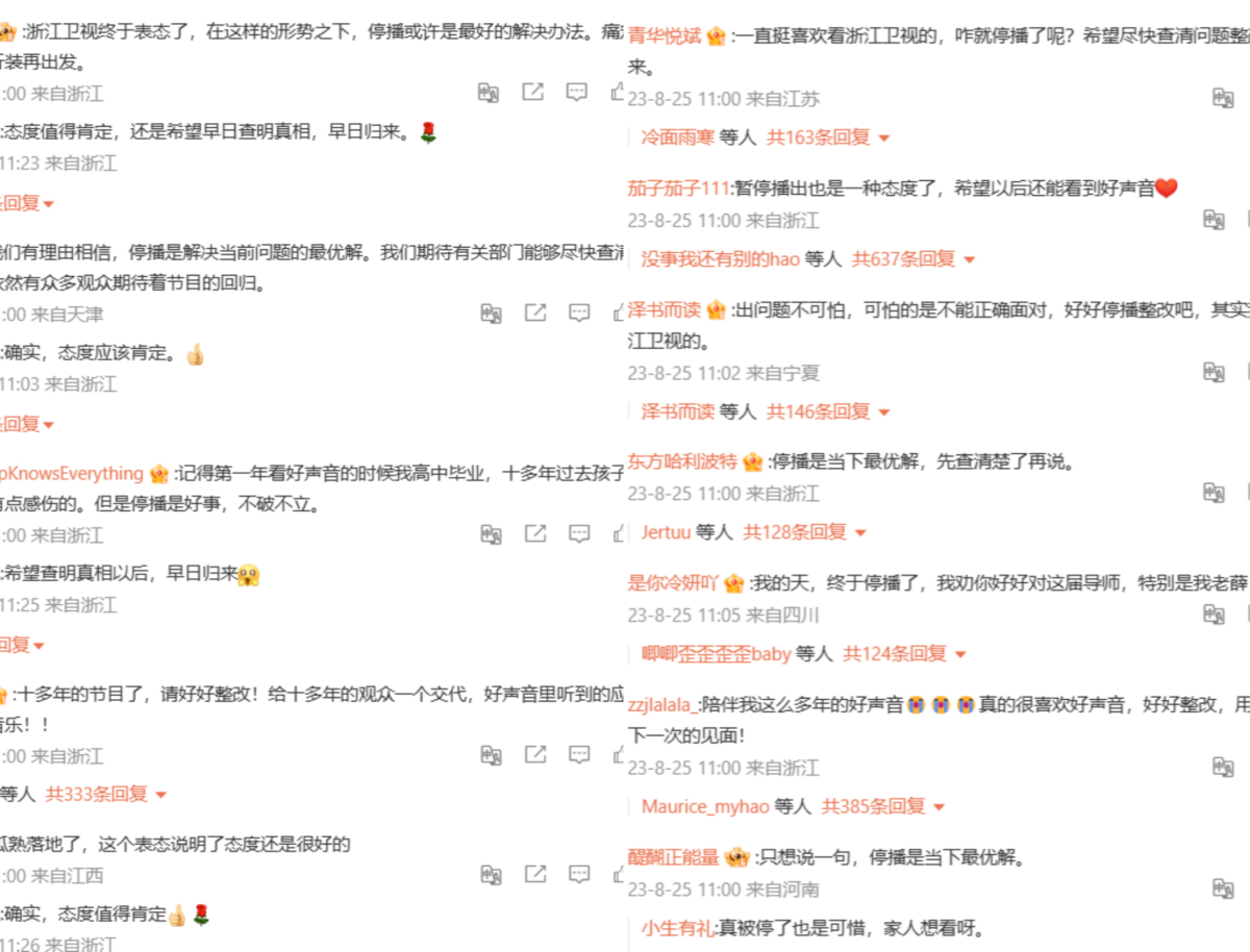 评论区出现大量“支持者”