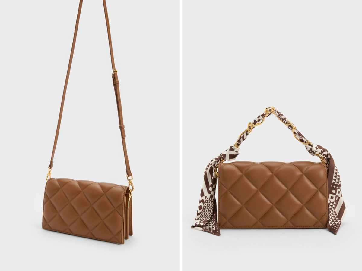 4、Alcott Scarf Handle Quilted Clutch