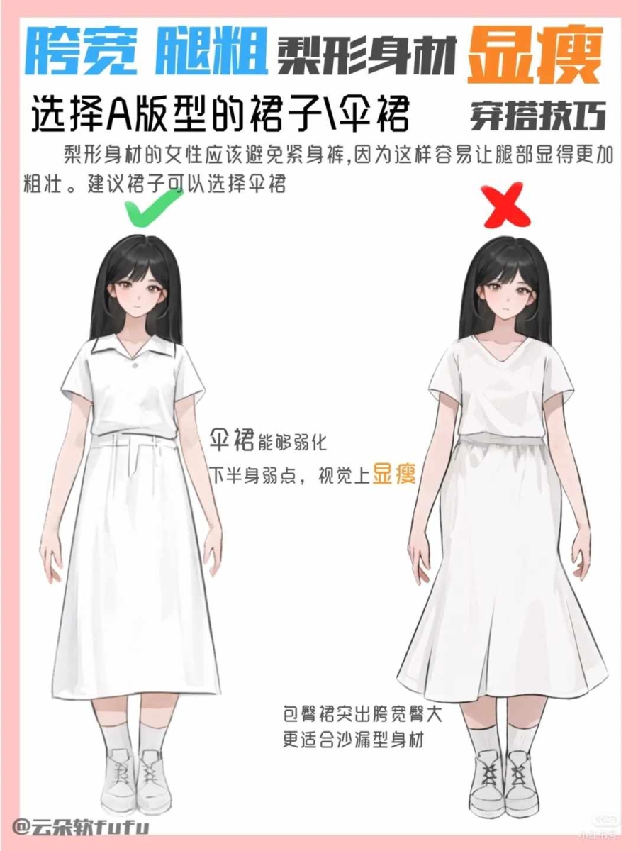 技巧6、选择A字、直筒、伞裙