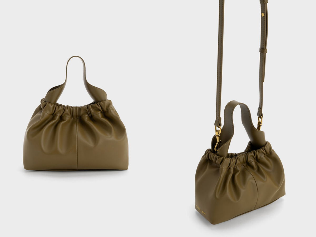 4、Ally Ruched Slouchy Bag - Khaki