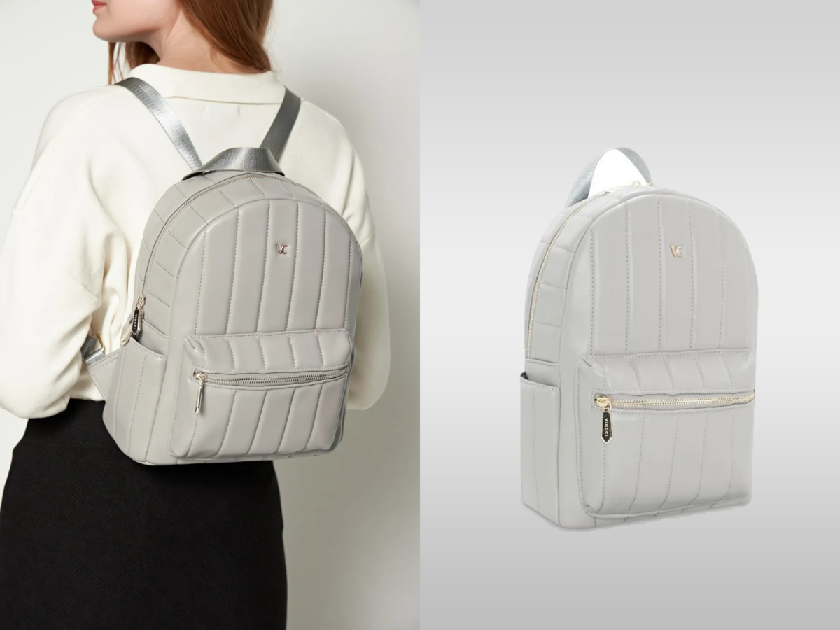 6、竖条纹双肩包