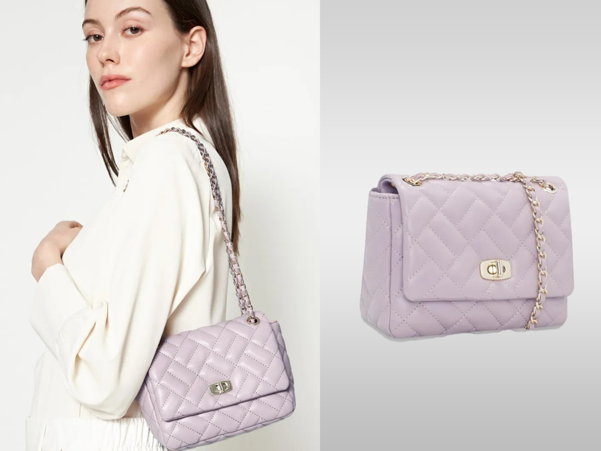 2、少女感编织纹链条包