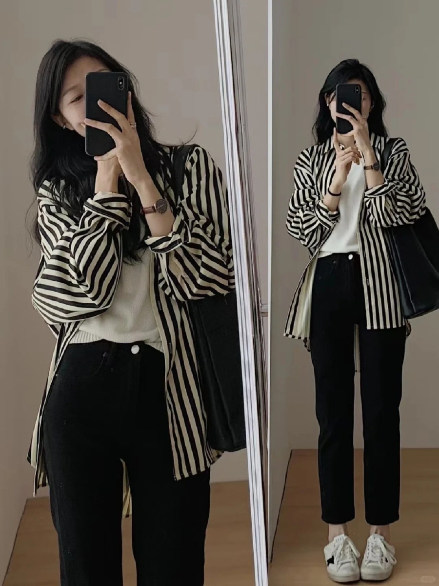 职场穿搭 1：衬衫 + 烟管裤