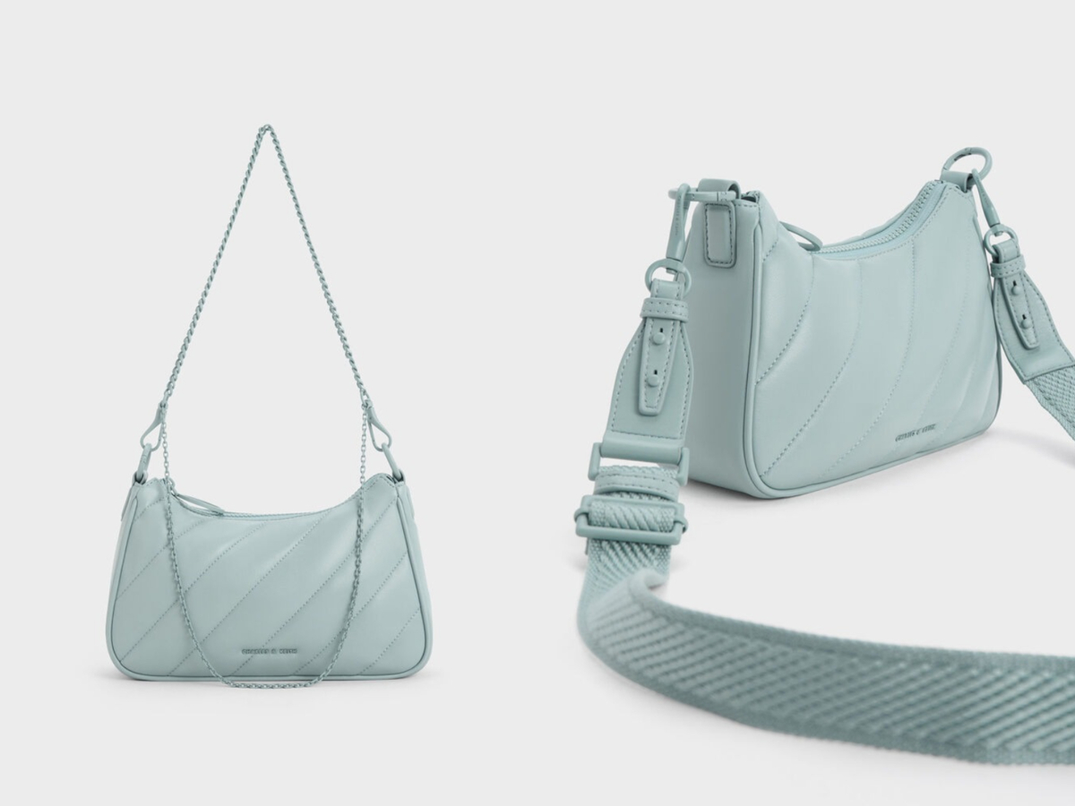 2、Philomena Puffy Chain-Strap Crossbody Bag - Slate Blue