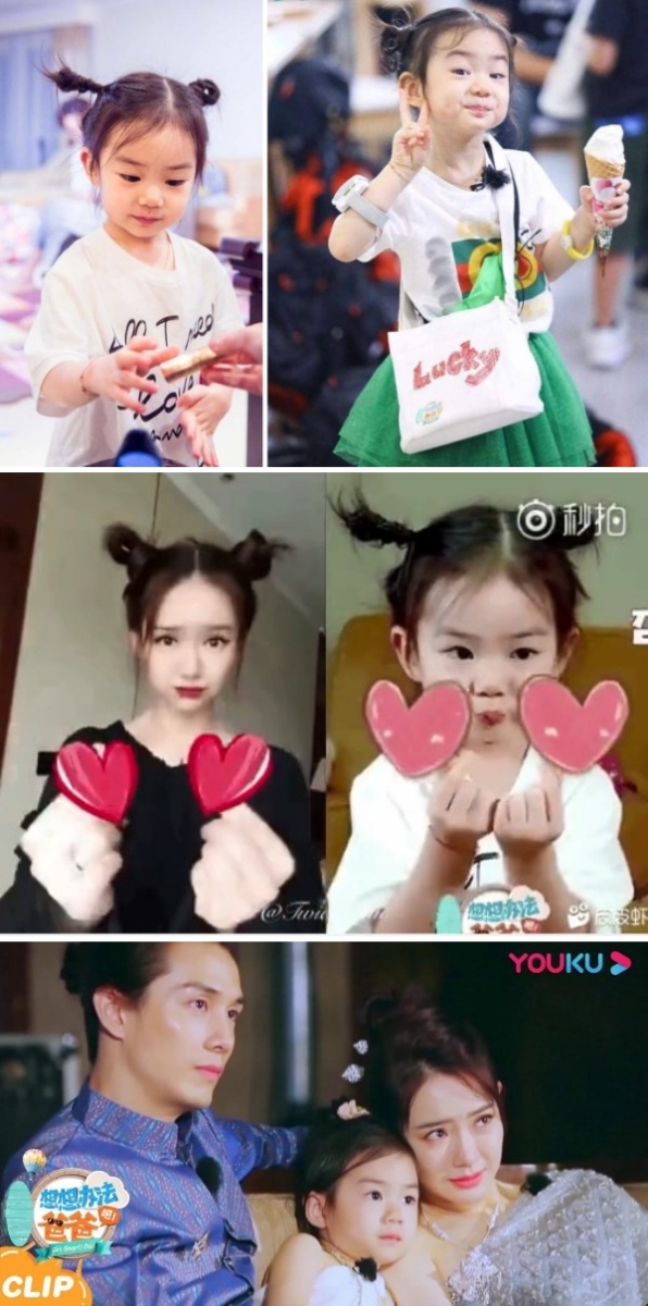 小时候的Lucky和戚薇像一个模子刻出来的