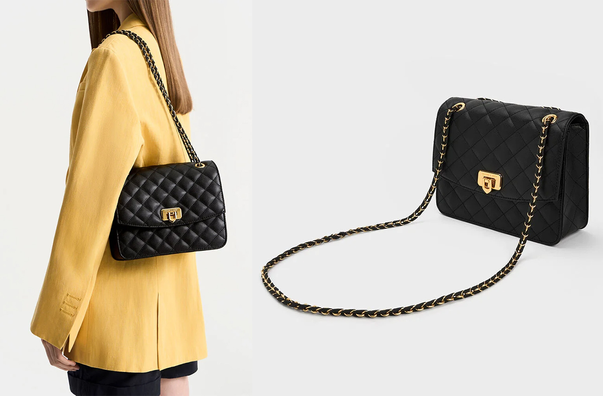 3、Cressida Quilted Chain Strap Bag - Black