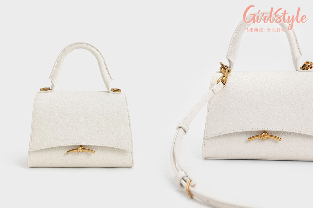 3、Huxley Metallic Push-Lock Top Handle Bag