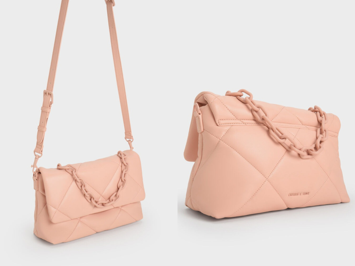 4、Lin Puffy Chain Shoulder Bag - Pink