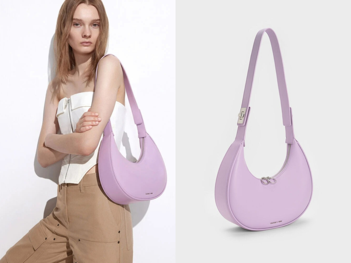 1、Crescent Hobo Bag - Lilac