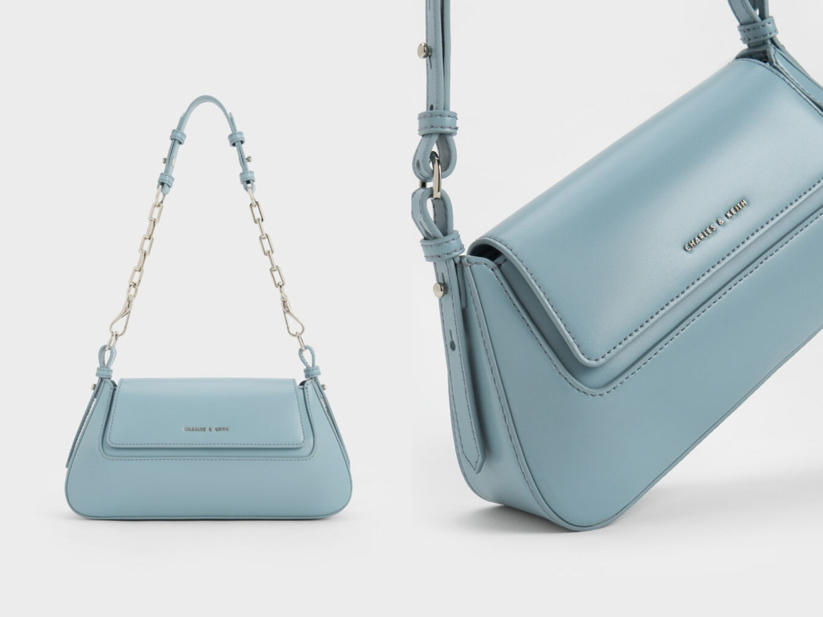 5、Olivia Trapeze Shoulder Bag - Slate Blue