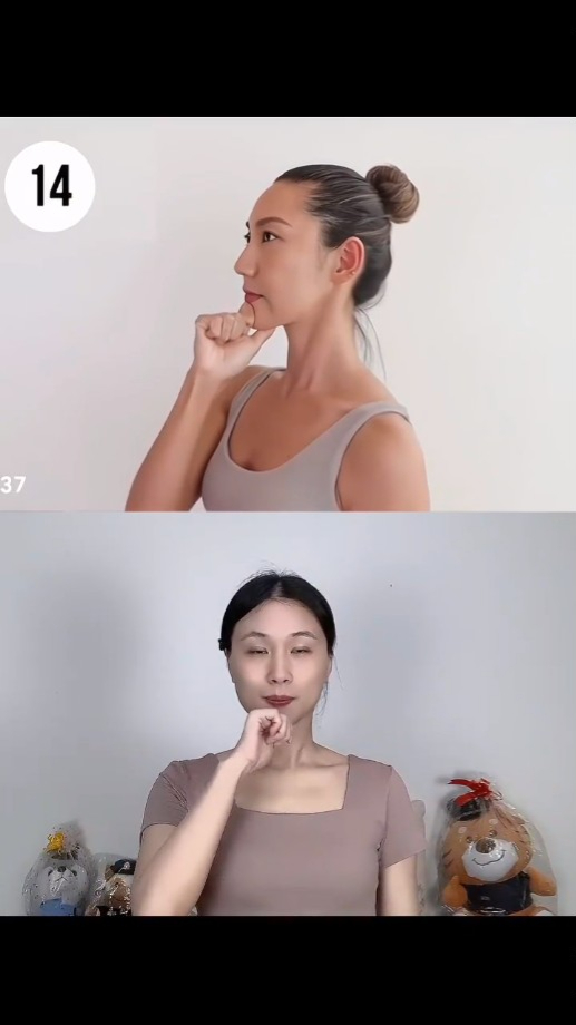 Step 4/ 按压下颚和嘴唇下方