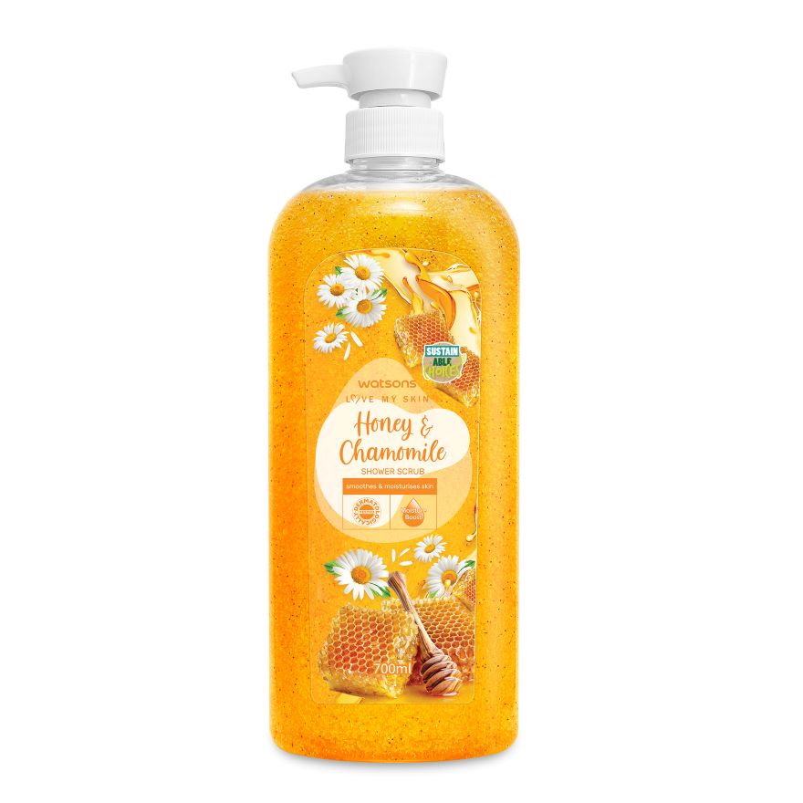1、WATSONS Honey & Chamomile Shower Scrub