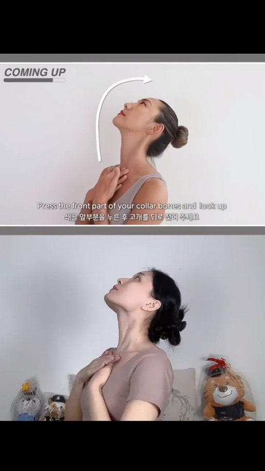 Step 1/ 拉伸颈阔肌