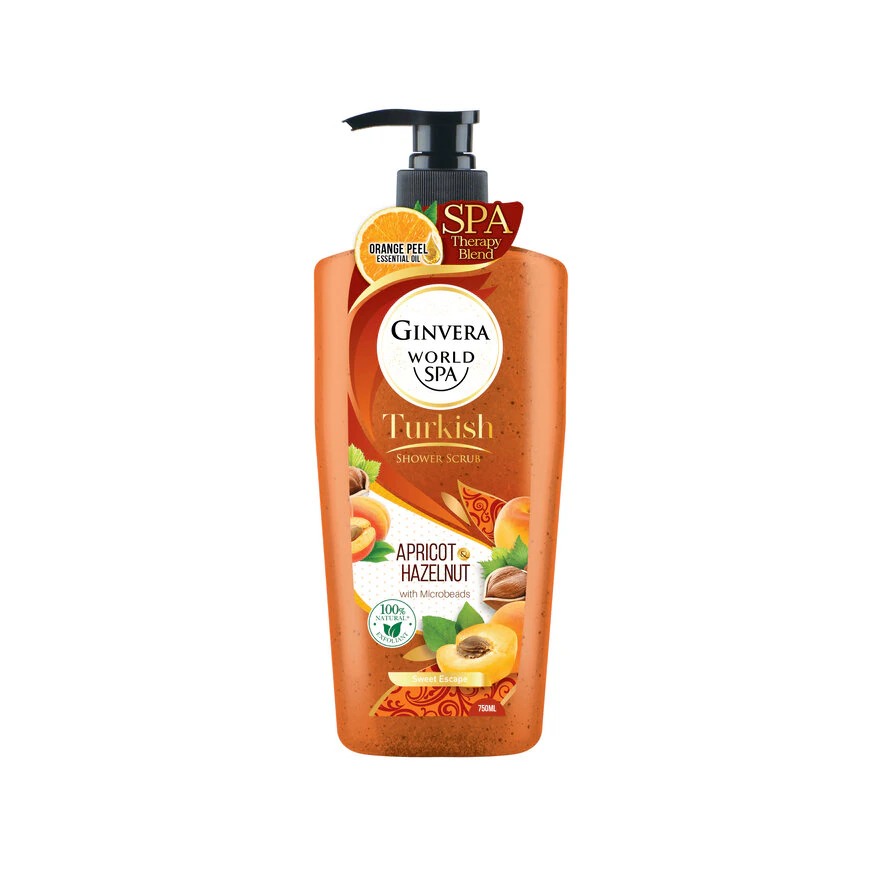 2、GINVERA Real Spa Apricot Nourshing Shower Scrub