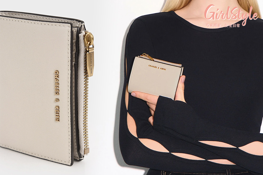 2、Harmonee Top Zip Small Wallet - Ivory