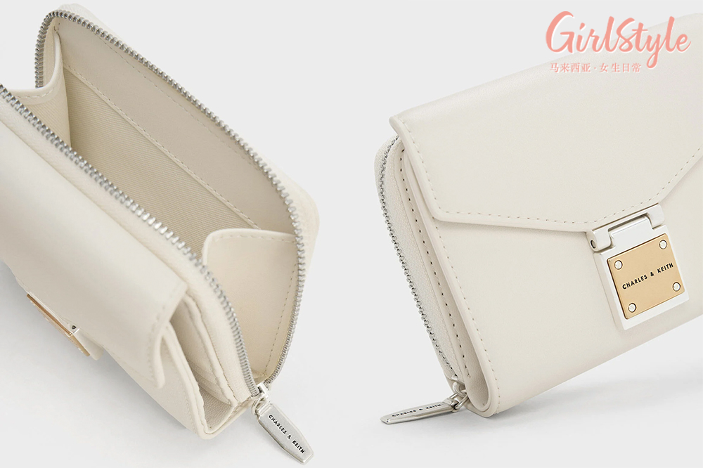 5、Austen Metallic-Accent Wallet - Cream