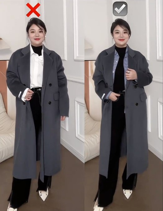 3、「大衣」叠穿技巧