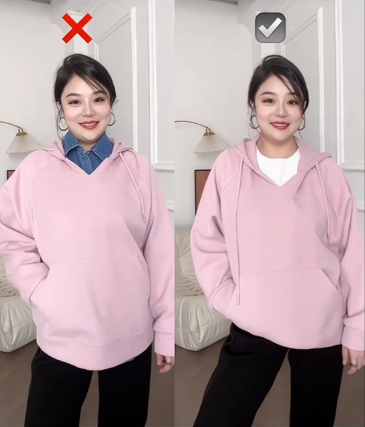 2、「卫衣」叠穿技巧