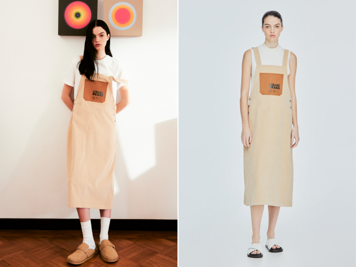 7、皮质口袋灯芯绒背带裙