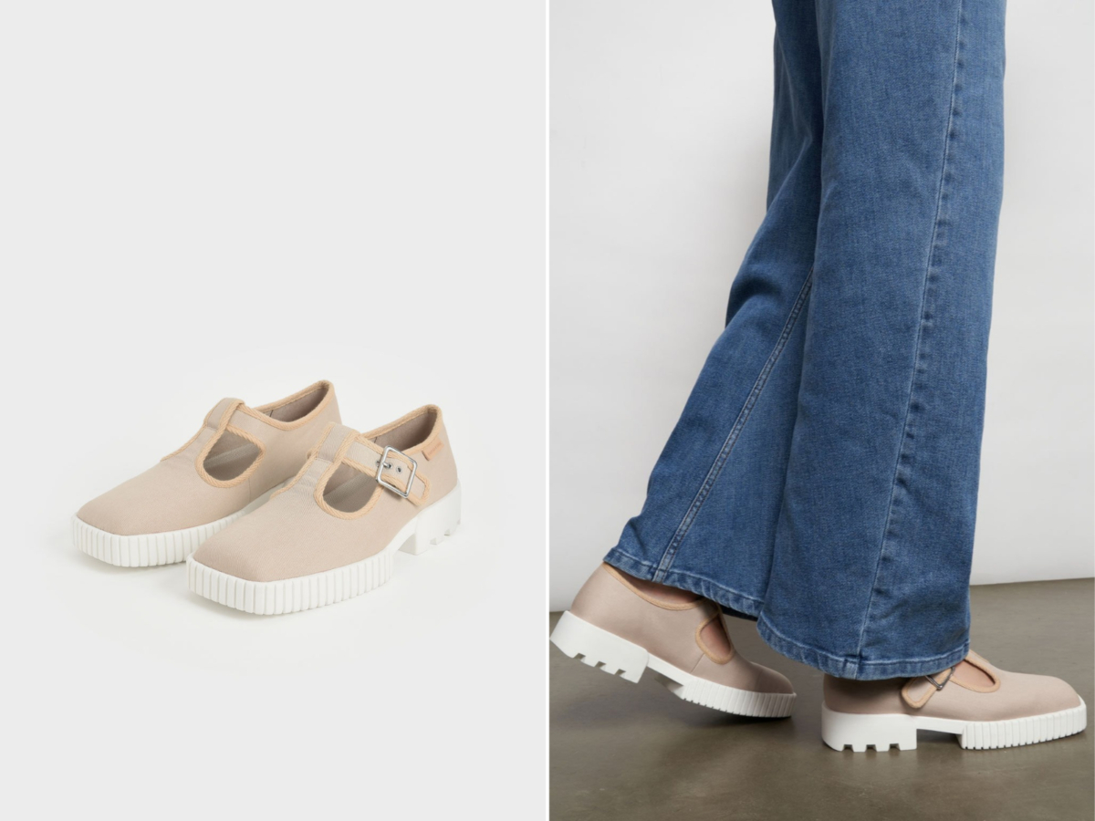 8、Cotton Buckled Sneakers - Sand