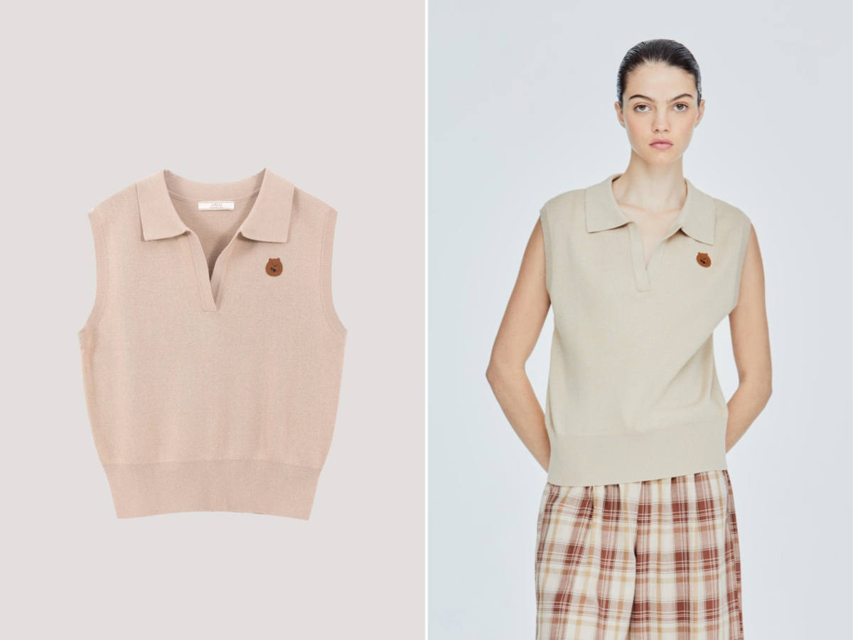 3、绣花立领 V 领背心