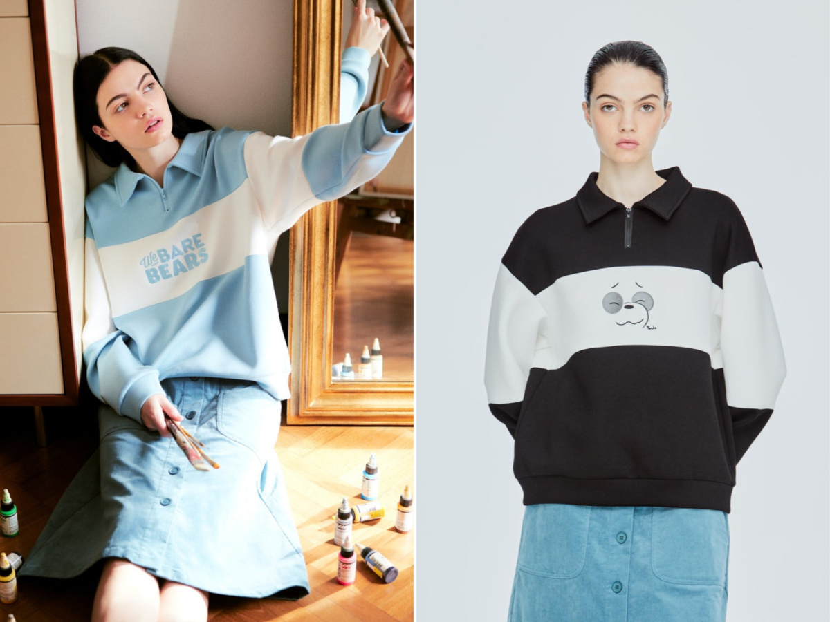 1、彩色拼接立领橄榄球卫衣