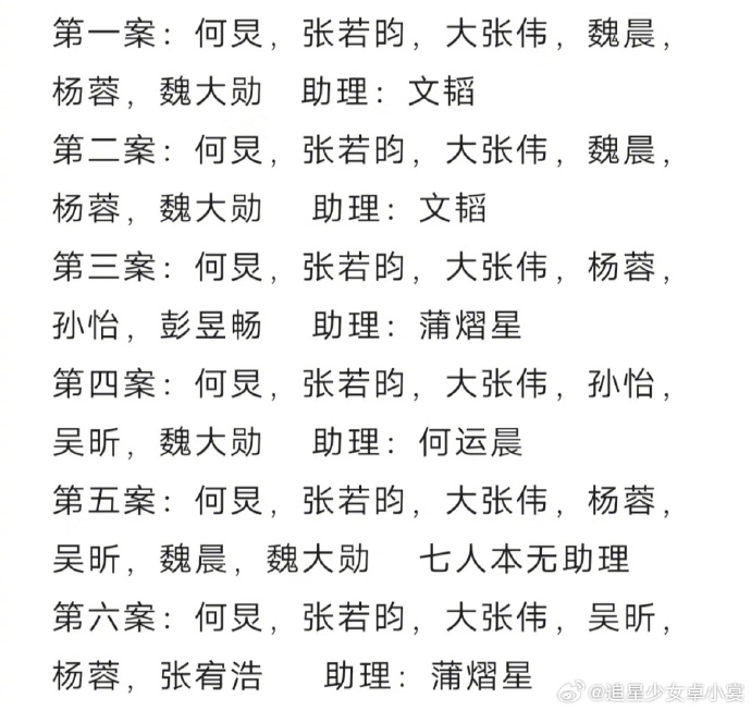 《大侦探9》录制嘉宾