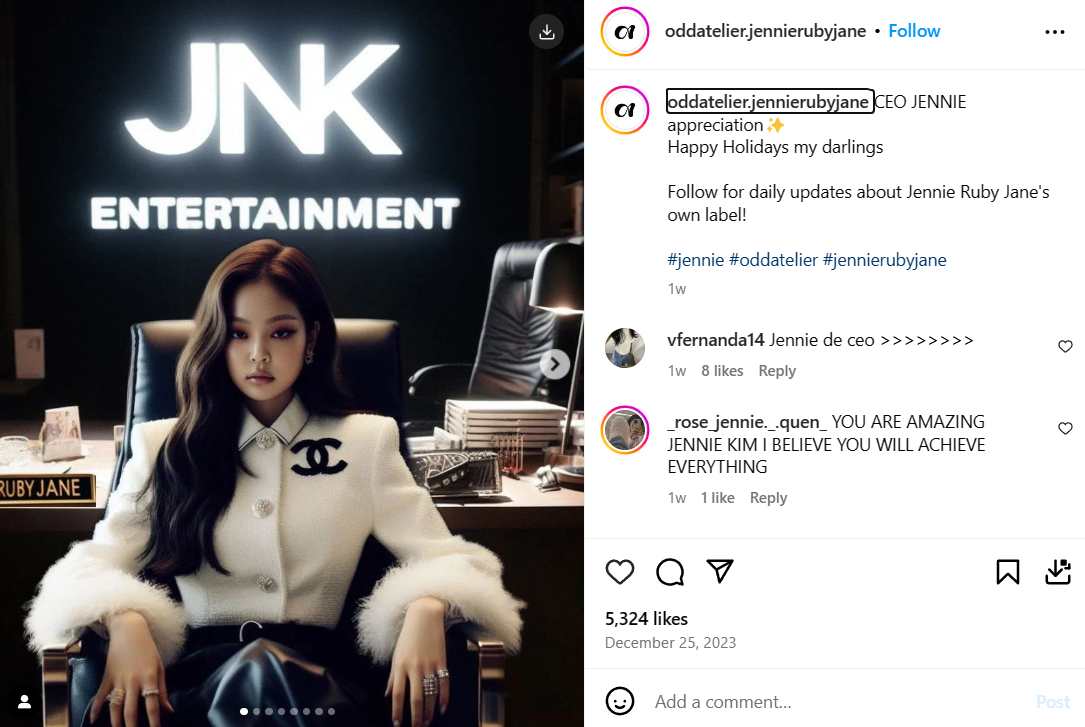 Jennie 和妈妈共同成立新公司