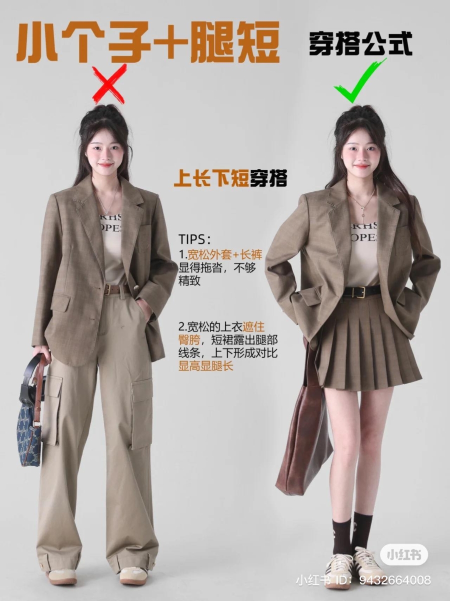 上长下短的穿搭