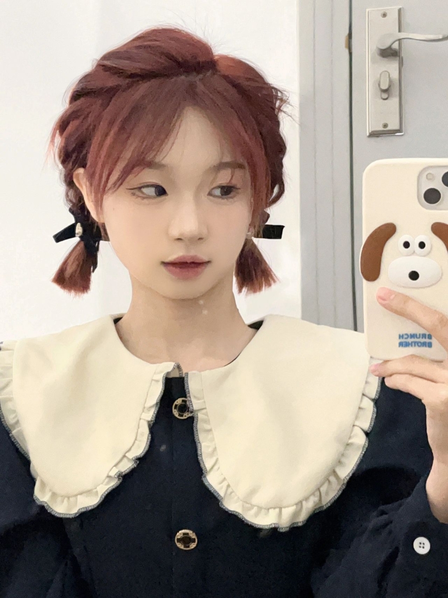 1、蝴蝶结双马尾